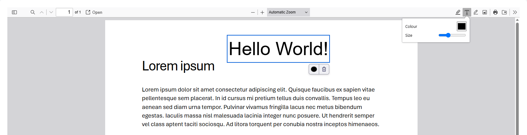 Text tool